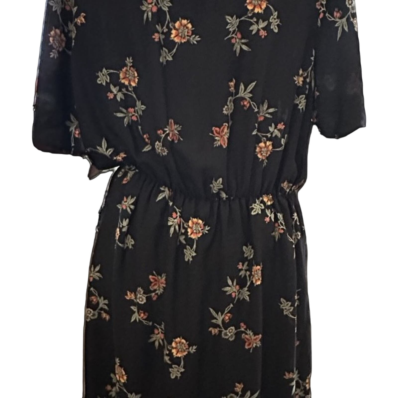 Dia & Co. West K.E.I. Nyla Wrap Front Mini Dress, Navy Floral Plus Size 1x, Nwt — image 4 of 6